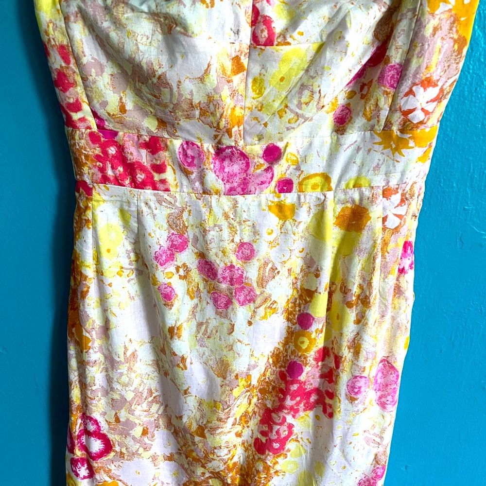 J. Crew ~ Floral Strapless Summer Dress SIZE 4 - Picture 6 of 13